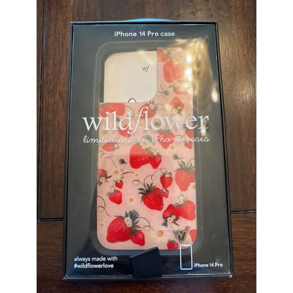 Wildflower Limited Edition iPhone 14 Pro Case - Strawberry Pattern - Picture 1 of 7